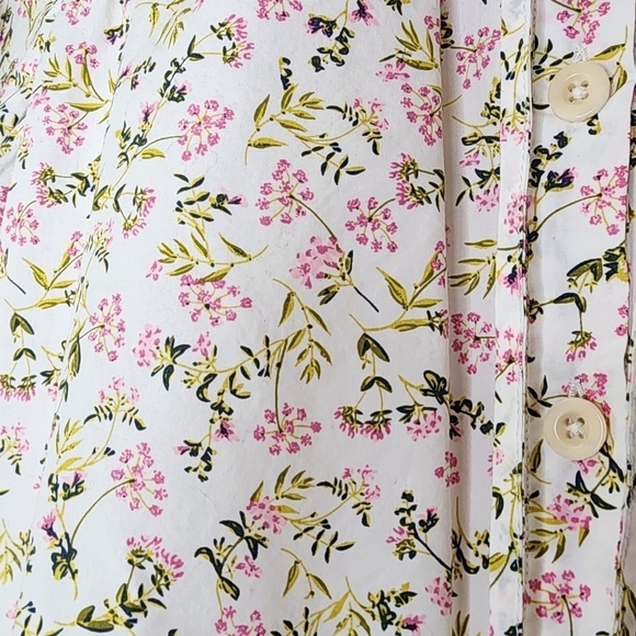 J.Crew Cream Floral Blouse M - Picture 6 of 6